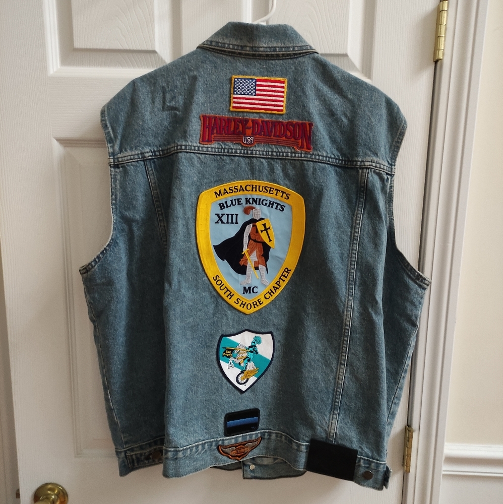 Rare like new Harley Davidson jeans vest denim vest men's XXL